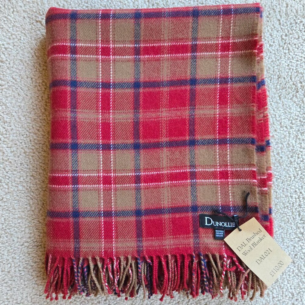NWT Brushed Wool Throw Blanket Plaid Dunollie Castle Scotland Rare History - Picture 13 of 13
